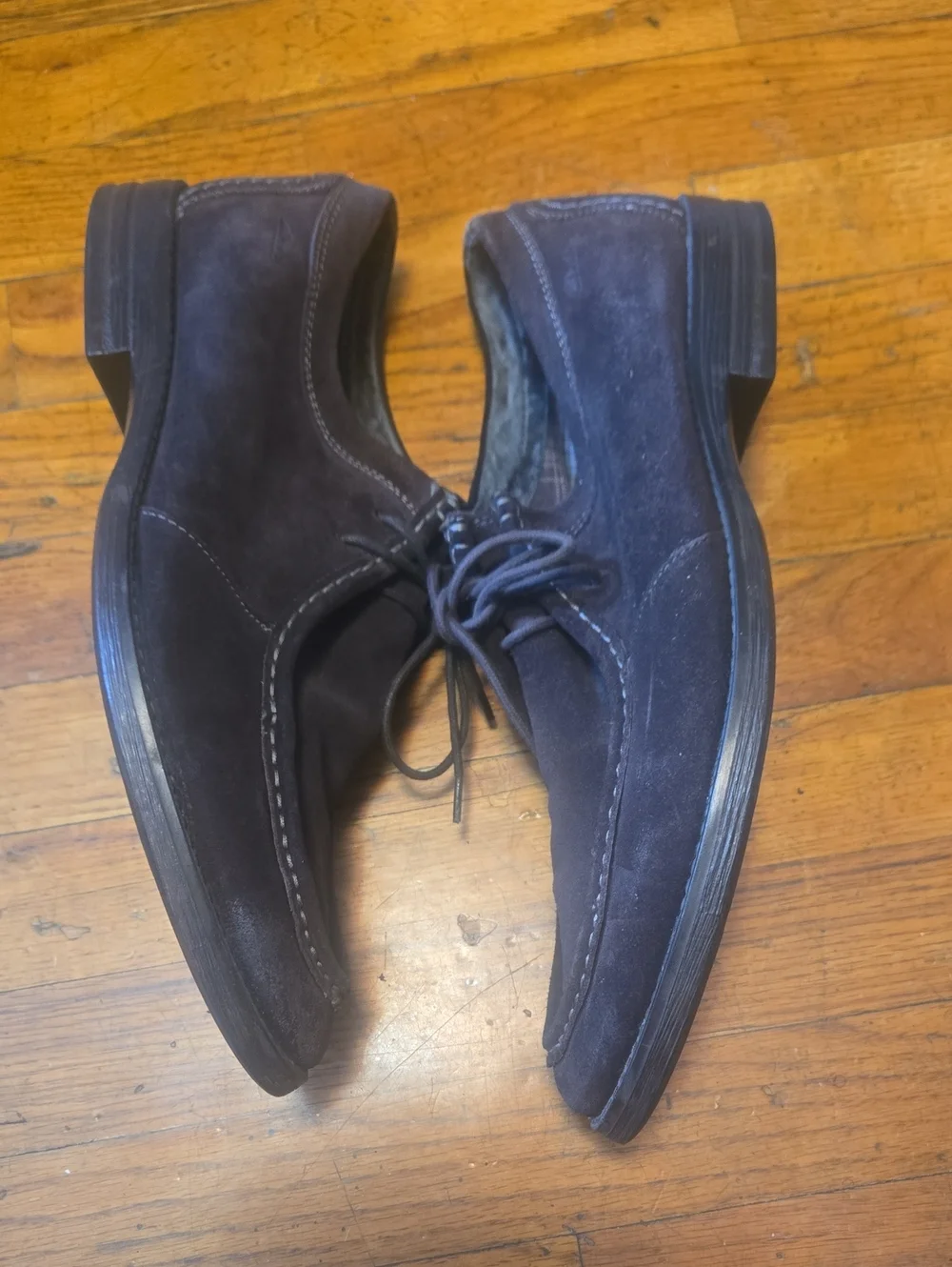 Clarks Delsin Leather Oxford Casual Suede Shoes Loafers Deep Brown Size 13M